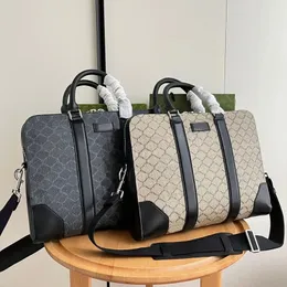 Luxury designer bag, men's large capacity leather bag, fashionable letter handbag, portable waterproof briefcase, outdoor crossbody bag, messenger bag, computer bag
