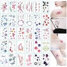 Tymczasowe tatuaże 30pcs/zestaw świeży styl małe kwiaty wodoodporne Tymczasowa naklejka na tatuaż dla dorosłych body Art Art Transfer wody Fake Tatoo Z0403
