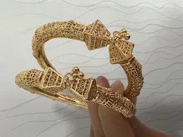 Bangle 24k Dubai Gold Color Bangles For Women Ethiopian Bead Jewelry Africa Bracelets Arab Wedding Birthday Gifts