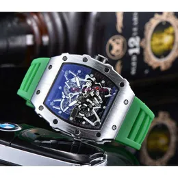 Milles Designer Relógios Richards Assista Top Mens Quartz Chronograph Swiss Mens Relógio de Pulso Iced Out Hip Hop Rubber Strap Sport Men Watch Masculino