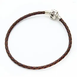 Charm Bracelets 1pcs 20cm Punk Genuine Leather Rope Single Layer Bracelet Bangles For Friend Jewelry Gift Accessories Wholesale