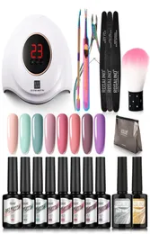 Nail Art Kits Gel Polish Kit Professional Set Acrylic With 36W LED UV Lamp For Manicure Tools And Supplies Base Top Suits4499296