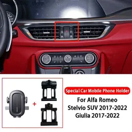 Car Holder Car Special Mobile Phone Holder Air Vent Mounts Special Bracket For Alfa Romeo Stelvio SUV Giulia Car Styling Accessories Q231104