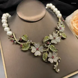 Choker Timeless Wonder Fancy Retro Zircon Geo Floral Necklace For Women Designer Jewelry Runway Gift Top Set Vintage 5232