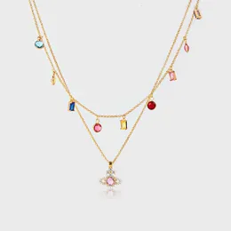 Desginer Viviene Westwoods Daisy Empress Dowager's Necklace Shiny Saturn Zircon Pendant Clavicle Chain Ins。女性のための甘くて涼しい気質多目的なネックレス