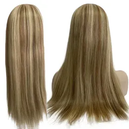Bästa kvalitet judiska peruker spetsar europeiska hår 24 tum blond färg silkeslen rak 4x4 judiska peruker mänskligt hår för kvinnor