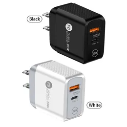 高速充電18W 20W USB C PD CHARGER EU US AC Home Travel Power Adapters for iPhone 15 Pro Max Samsung Android電話