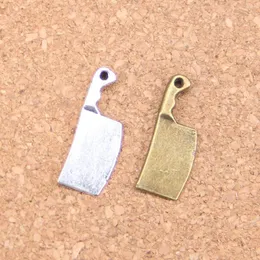 Charms 20 Stück Küchenmesser Fleischerbeil 23 x 9 mm antike Anhänger Vintage tibetischer Silberschmuck DIY für Armband Halskette