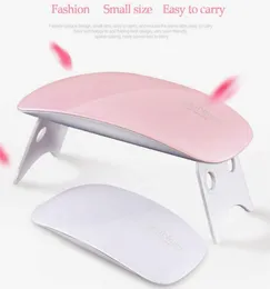 Sun Mini Nail Dryer Lamp 6W USB المحمولة شحنة هلام الأظافر البولندية مانيكير ورنيش أداة 45S 60S توقيت مصباح LED سريع الجفاف جاف جيل 1817561