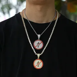 Naszyjnik hip -hopowy mikro Zestaw cyrkon alternatywny symbol wisiorek naszyjnik męski 231015