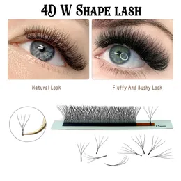 Makeup Tools 4D W Lash Extension Russia Volume W Y Fluffy Premade Fans Wimpern Clover Bloom Mink Faux Cil Lashes Dolly Hybrid Eyelash Cilios 230403