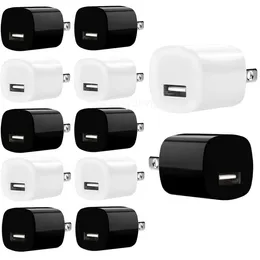 5V 1A US AC Home Travel Wall Charger Plug -adapter för iPhone Samsung HTC Xiaomi Android -telefon Vit svart högkvalitativ F1