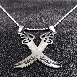 Retro Imam Ali Sword Muslim Islam Knife Necklace Jewelry Stainless Steel Arabic Pendant Necklaces For Men Women jewlery N403S02 Y0153j