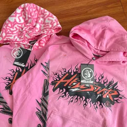 Hellstar Studios Beyin yıkanmış kapüşonlu beyin yıkama su kazak pembe kapüşonlu moda mektubu baskı sweatshirt kadın hip hop kapüşonlu üstler hellstar pantolon boyutu smlxl