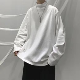 Mäns T-shirts Spring och Autumn Long Sleeve T-Shirt Men's Turtle Neck T-Shirt Men's Loose Solid Color Harajuku 230403