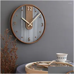 Horloges murales Horloge minimaliste Salon Décoration Creative Transparent Simple Mode japonaise Ins Traquiet Drop Deli Dhehs