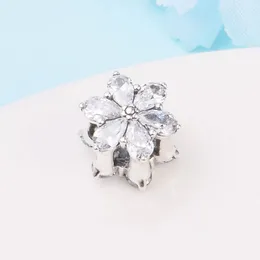 925 Sterling Silver Sparkling Herbarium Cluster Bead Fits European Jewelry Pandora Style Charm Bracelets