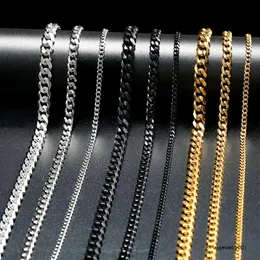 Cuban Link Chain Different Design Size Stainless Steel Fashion Simple Necklace Hip Hop Cuban Chain Jewelry Necklace For Men
