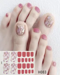 Newest 22 tipssheet Toe Nail Art Stickers Smudged Nail Polish Designs DIY 3D Sticker Waterproof Manicure 2020 New Toenail Tips Se2446832