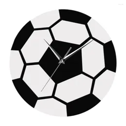 Wall Clocks 1Piece 3D Football Clock Sport Modern Soccer Acrylic Decor Decorative Gift For Play Lover