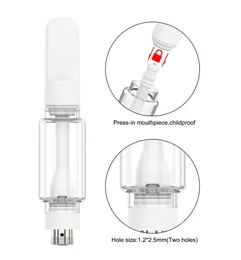 空のガラス蒸気カートリッジ510アトマイザー使い捨て4ホールセラミックコイル0.5ml 1ml vape 510カートリッジ蒸発カートリッジ卸売予熱ベイプペン電子タバコアトマイザー