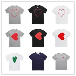 Herren-T-Shirts, Desiger-T-Shirts, Play-Baumwoll-T-Shirts, atmungsaktiv, Commes Des-Stickerei, Herz, Damen-Tops, kurzärmelig, Cdg, lässig, locker, Coupon-Druck, Outdoor-Bekleidung