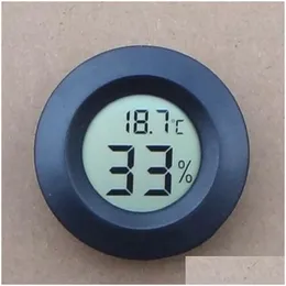 Strumenti di temperatura Igrometro all'ingrosso Mini termometro Frigo Igrometri rotondi digitali portatili in acrilico Monitor di umidità Met Dhqdo