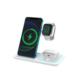 3 I 1 Trådlös laddare 15W Fast Charging Station för iPhone 14 13 Pro Max Chargers för Samsung Android -telefoner