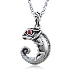 Pendant Necklaces Crystal Eye Chameleon Long Necklace Men Boys Hip Hop Cute Lizard Chain For Women Girls Jewelry Party Gifts