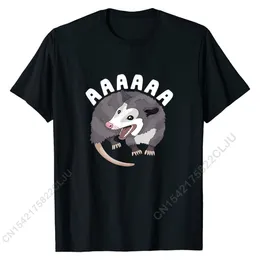 Herr t-shirts aaaaaa skrikande opossum stressade possum rolig dank meme t-shirt klassisk topp t-shirts bomull toppar tees party 230404