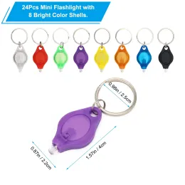 Anahtar zincirli el feneri LED Keychain Mini El Fener Taşınabilir Yüzük 8 Renkli Kabuklu Dış Mekan için Çok Parlak Hafif Köpek Batter AMRQW içerir