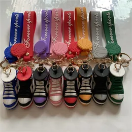 Basketball Sneaker Shoes Keychains Designer tiras de designer 3D sapatos esportivos estéreo