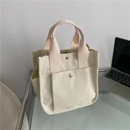 Einkaufstaschen Frauen Leinwand Schulter Casual Umhängetasche Messenger Tasche Koreanische Japanische Quadratische Handtasche Große Kapazität Wiederverwendbar