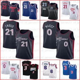 Joel 21 Embiid Jersey Basketball Tyrese 0 Maxey Throwback 3 Allen Julius Iverson Erving Jersey Philadelphias 76er