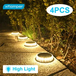 إضاءة جديدة 4PACK Solar Ground Light Outdoor Garden 17led IP65 مقاومة للماء للمسار في الحديقة الفناء Decoration P230403