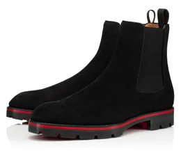 Inverno elegante marca melão spikes tornozelo botas mulheres preto bezerro plataforma de couro sola homens martin booty vestido de festa bota de motocicleta EU38-46 com caixa