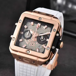 New Hot Classic Square Luxury Men's Watch Quartz Chronograph Watches flera klassiska stålband Mänklockor