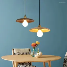 Подвесные светильники Nordic Бревенчатая люстра из массива дерева для столовой Простая деревянная лампа для дома, чайного бара, небольшой прикроватной тумбочки для спальни