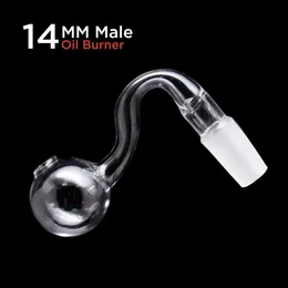 Glass Curve Oil Burner Pipe Dicke Pyrex-Wasserpfeifen 14 mm 18 mm männliches Gelenk für das Rauchen von Wasserbongs