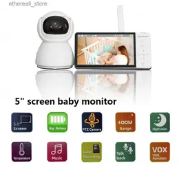 Baby Monitors 5inch Monitor with Camera Security Protectionbaby Monitor with Camera Baby Monitor with Camera and Audio Ptz Camera Kamera Q231104