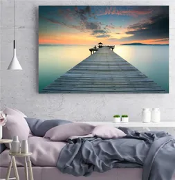 Nordic Wall Art Canvas Lake Sunset Landscape Obrazy Nowoczesne plakaty projektantów wydruki skandynawskie zdjęcia do salonu dom D5576936