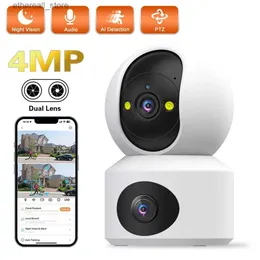 Baby Monitors PEGATAH WiFi IP Camera 1080P HD Dual Lens Wireless Baby Monitor AI Tracking Two Way Audio Indoor Security Surveillance CCTV Cam Q231104