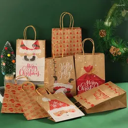 Gift Wrap 21cm Large Chritmas Bags 12 Pieces Kraft Paper Bag For Christmas Snack Clothing Present Box Packaging Xmas 2023