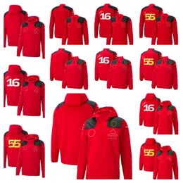 Roupas de piloto de equipe de F1 2023 Novas roupas de corrida vermelhas Fórmula 1 roupas de equipe com zíper masculino