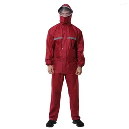 Raincoats Motorcycle Waterproof Rain Coat Men Double Layered Thickened Cycling Full Body Coverage Clothes Red XxL