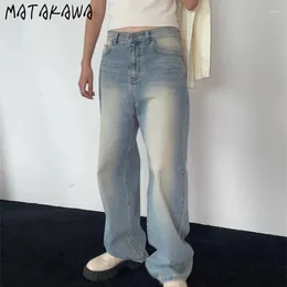 Calças femininas Matakawa moda coreana y2k denim mulheres primavera outono solto streetwear pantalones de mujer vintage ropa