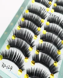 10 أزواج 3D Faux Mink Hair False Eyelashes Natural Messy Eyelash Crisscross Wispy Fluffy Lashes Extension Extension Makeup Tool4792978