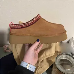 Tazz Mules fotled snöskor kvinnor män tasman slip-on skor klassisk ultra mini plattform boot fårskinn kastanj korta stövlar varm tjock fuzzy mule plysch ankel