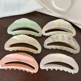 New Woman Large Korean High-grade Crescent Design Acetate Hair Claws Girls Jelly Color Barrettes Hair Clips Hairpins Headwear