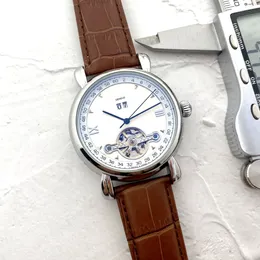 2023 Markendesigner Herrenuhren Mode mechanische automatische Luxus Patekity Uhr Lederband Diamant Daydate Mondphasenbewegung Armbanduhren HD64
